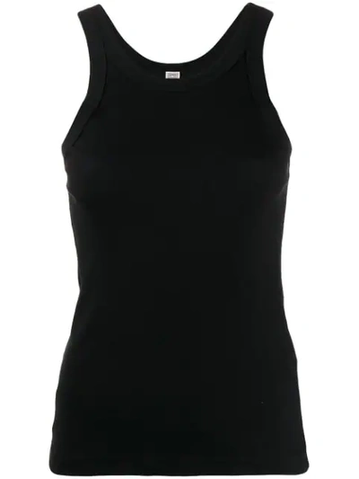 Totême Organic Cotton Blend Rib Tank Top In Black