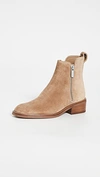 3.1 Phillip Lim Alexa Suede Double-zip Ankle Booties In Tobacco
