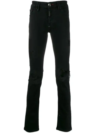 Philipp Plein Straight Leg Jeans In Black