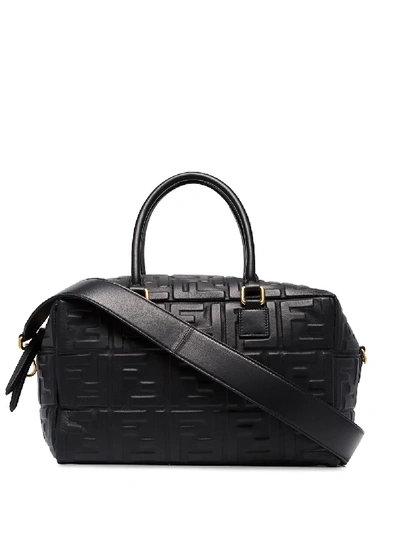 Fendi Boston Logo-embossed Tote - 黑色 In Black