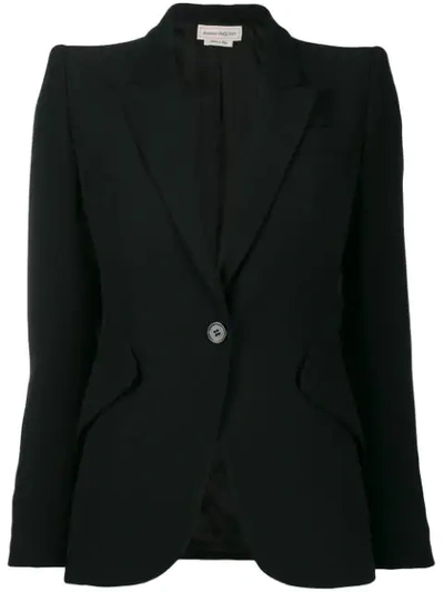 Alexander Mcqueen Upside-down Lapel Jacket In Black