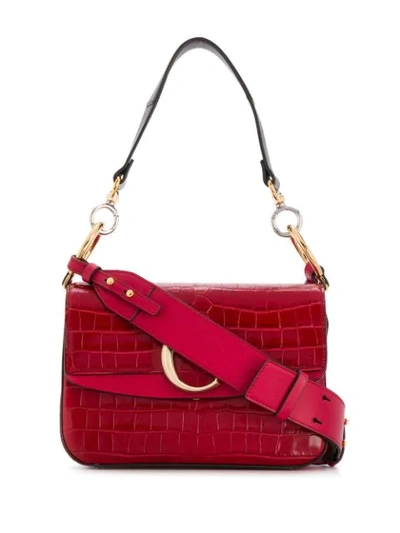 Chloé Small C Double Carry Bag - 红色 In 634 Dusky Red