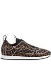 Fendi Ffreedom Logo Embroidered Sneaker In Brown