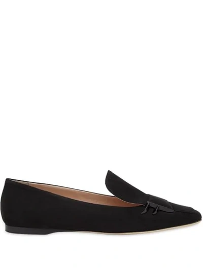 Fendi Ffreedom Suede Loafers In Nero