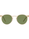 Oliver Peoples Women's Riley 49mm Black Round Sunglasses In Green C