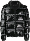 VERSACE LOGO TRIMMED PUFFER JACKET