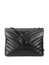 Saint Laurent Medium Supple Monogramme Loulou Chain Bag In Black