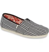 Toms Classic Canvas Slip-on In Black Gingham Fabric