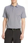 Peter Millar Jubilee Stripe Stretch Jersey Performance Polo In Black