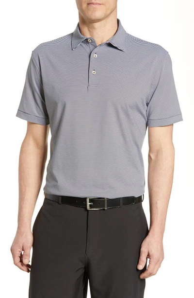Peter Millar Men's Jubilee Stripe Stretch-jersey Polo Shirt In Black