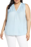 Vince Camuto V-neck Rumple Blouse In Bluebell