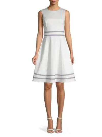 Calvin Klein Collection Sleeveless Fit-and-flare Dress In Cream