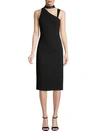 Alice And Olivia Jona Cutout Choker Sheath Dress In Black