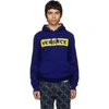 VERSACE VERSACE BLUE STYLIZED LOGO HOODIE