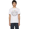 VERSACE VERSACE WHITE EMBROIDERED MEDUSA T-SIHIRT