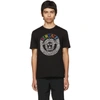 VERSACE VERSACE BLACK RAINBOW EMBROIDERED T-SHIRT