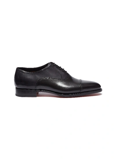 Santoni Leather Oxfords In Black