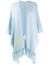 EMILIO PUCCI EMILIO PUCCI TASSELLED LOGO CASHMERE SHAWL - 蓝色