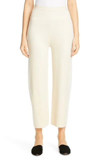 St John Placed Engineered Stripe Knit Pants In Sand Multi
