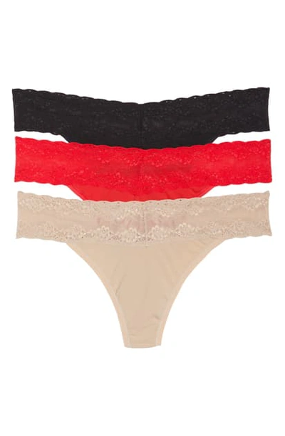 Natori Bliss Perfection Lace Trim Thong In Cosmetic