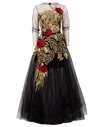 OSCAR DE LA RENTA Metallic Floral Embroidered Tulle Gown