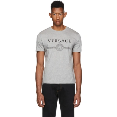 Versace Grey Cotton T-shirt In A809 Grey