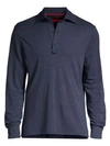 ISAIA Solid Cashmere & Silk Pique Long-Sleeve Polo
