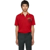 VERSACE RED EMBROIDERED MEDUSA POLO