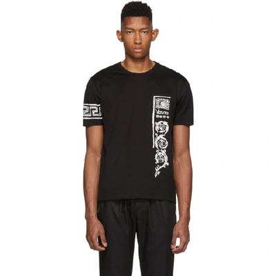 Versace Logo-print Cotton-jersey T-shirt In Black