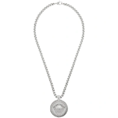 Versace Medusa Pendant Necklace In D00k Silver