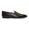 VERSACE VERSACE BLACK EMBROIDERED MEDUSA LOAFERS