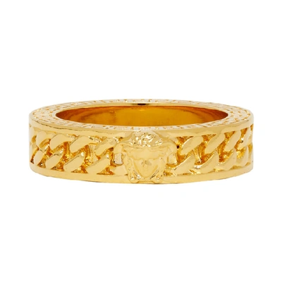 Versace Gold Chain Band Ring