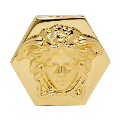 Versace 金色美杜莎图章戒指 In D00h Gold