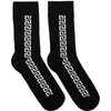 VERSACE VERSACE BLACK RIBBED GREEK SOCKS