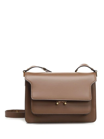 Marni Mini Trunk Shoulder Bag In Brown