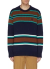 ACNE STUDIOS Face patch variegated stripe wool sweater