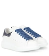 Alexander Mcqueen White & Navy Glitter Oversized Sneakers In White