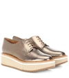 CLERGERIE BERLIN METALLIC LEATHER DERBY SHOES,P00401866