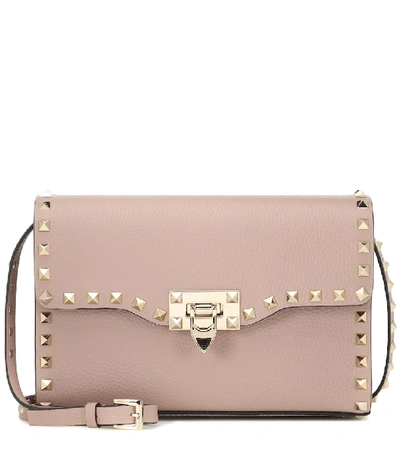 Valentino Garavani Rockstud S号皮革单肩包 In Pink