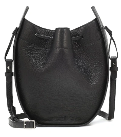 The Row Drawstring Leather Cross-body Bag In Black