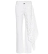 MONSE LACE-TRIMMED HIGH-RISE JEANS,P00384898