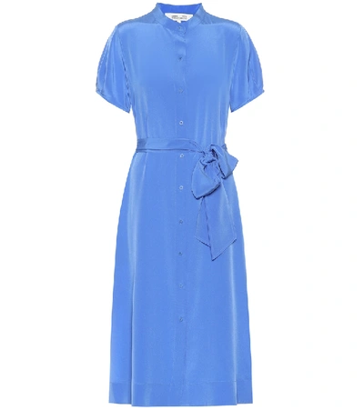 Diane Von Furstenberg Addilyn Silk Crêpe De Chine Dress In Blue
