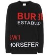 Burberry Intarsia Merino Wool-blend Sweater In Black