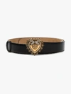 DOLCE & GABBANA BLACK DEVOTION HEART BUCKLE BELT,BE1315AK86113892061