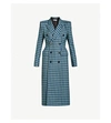 BALENCIAGA HOURGLASS DOUBLE-BREASTED CHECKED WOOL COAT