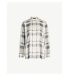 THEORY CHECKED RELAXED-FIT WOVEN SHIRT