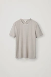 Cos Brushed Cotton T-shirt In Beige