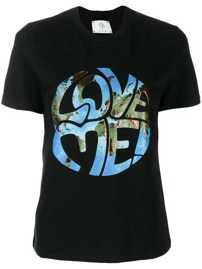 Alberta Ferretti Love Me! Printed T-shirt In Black