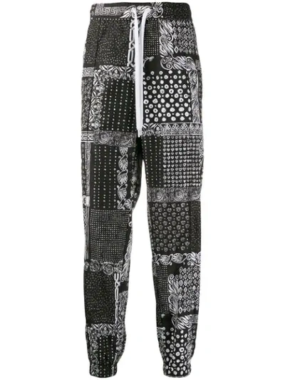 Versace Bandana Print Trousers In Black