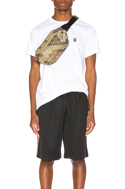 Burberry Parker Logo-embroidered Cotton-blend T-shirt In White